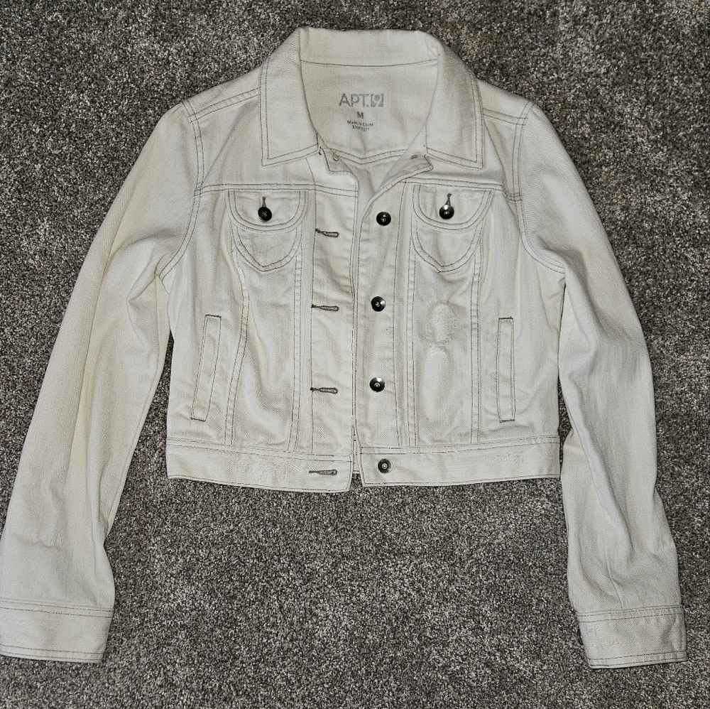 Apt. 9 Women's White Denim Jacket